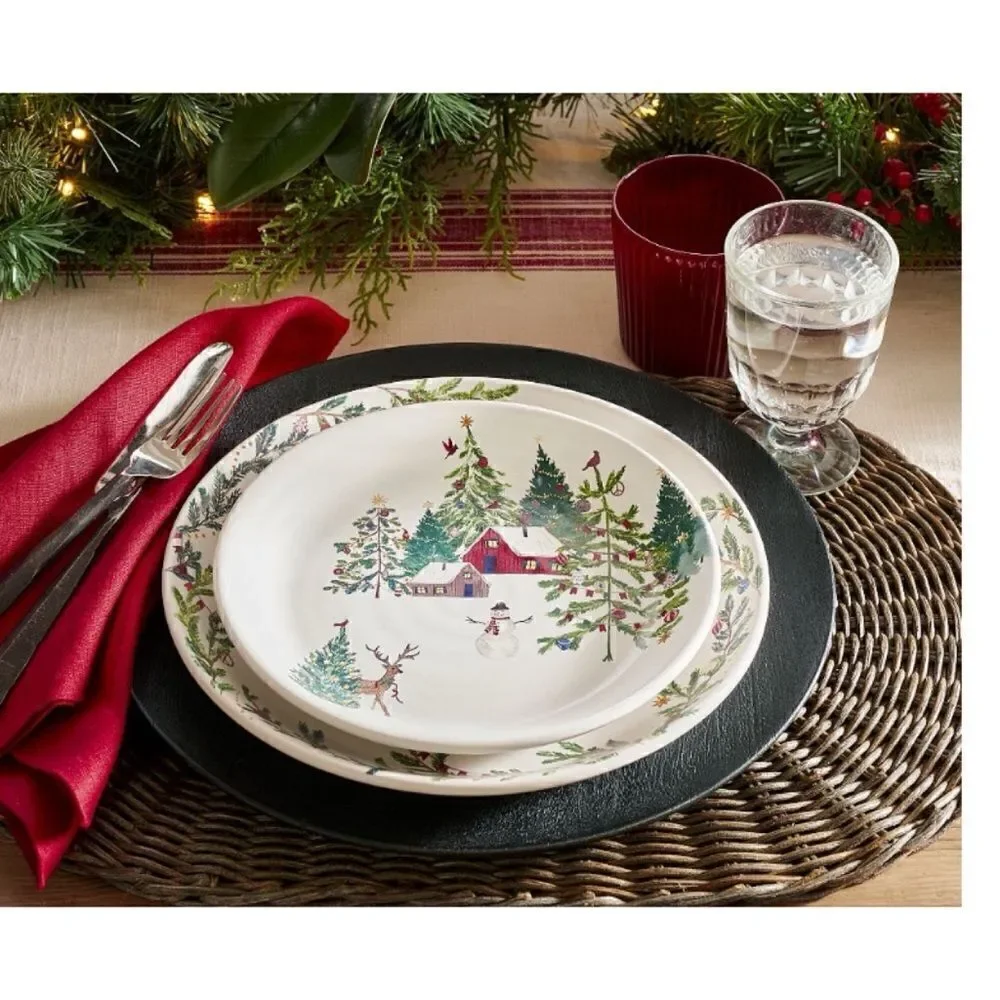 Pottery Barn Christmas In the Country Dinnerware Collection Dinner Plate